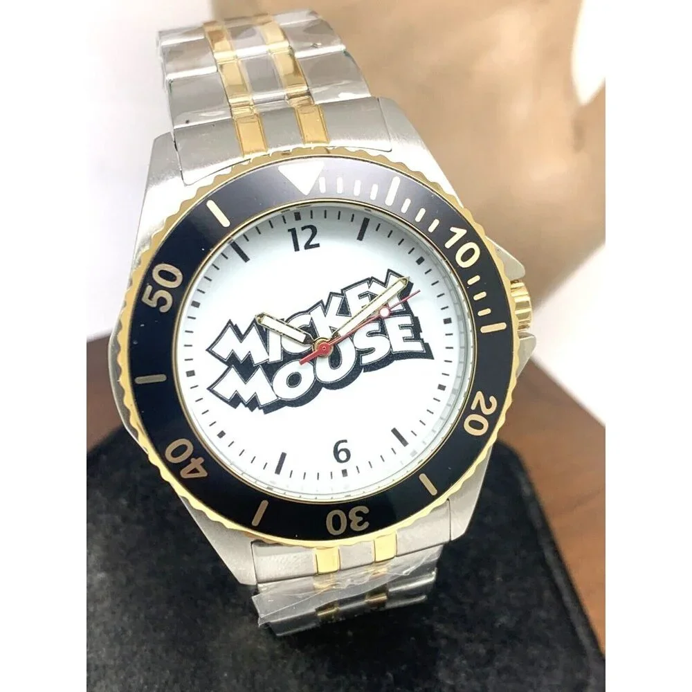 Disney Mickey Mouse Men's Watch WDS000695 Quartz Two Tone Stainless Steel 43mm